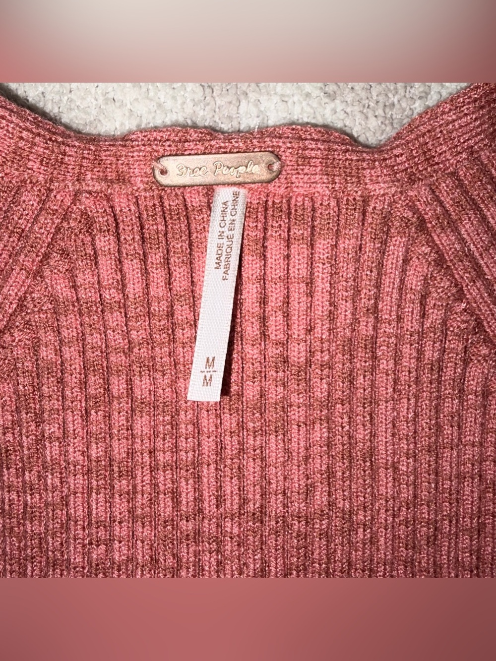 Free People Demi Sweater / Coral Spice Combo M clean girl preppy balletcore - Picture 4 of 6